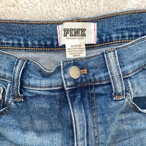 VS PINK High Waist Denim Short - 2” inseam